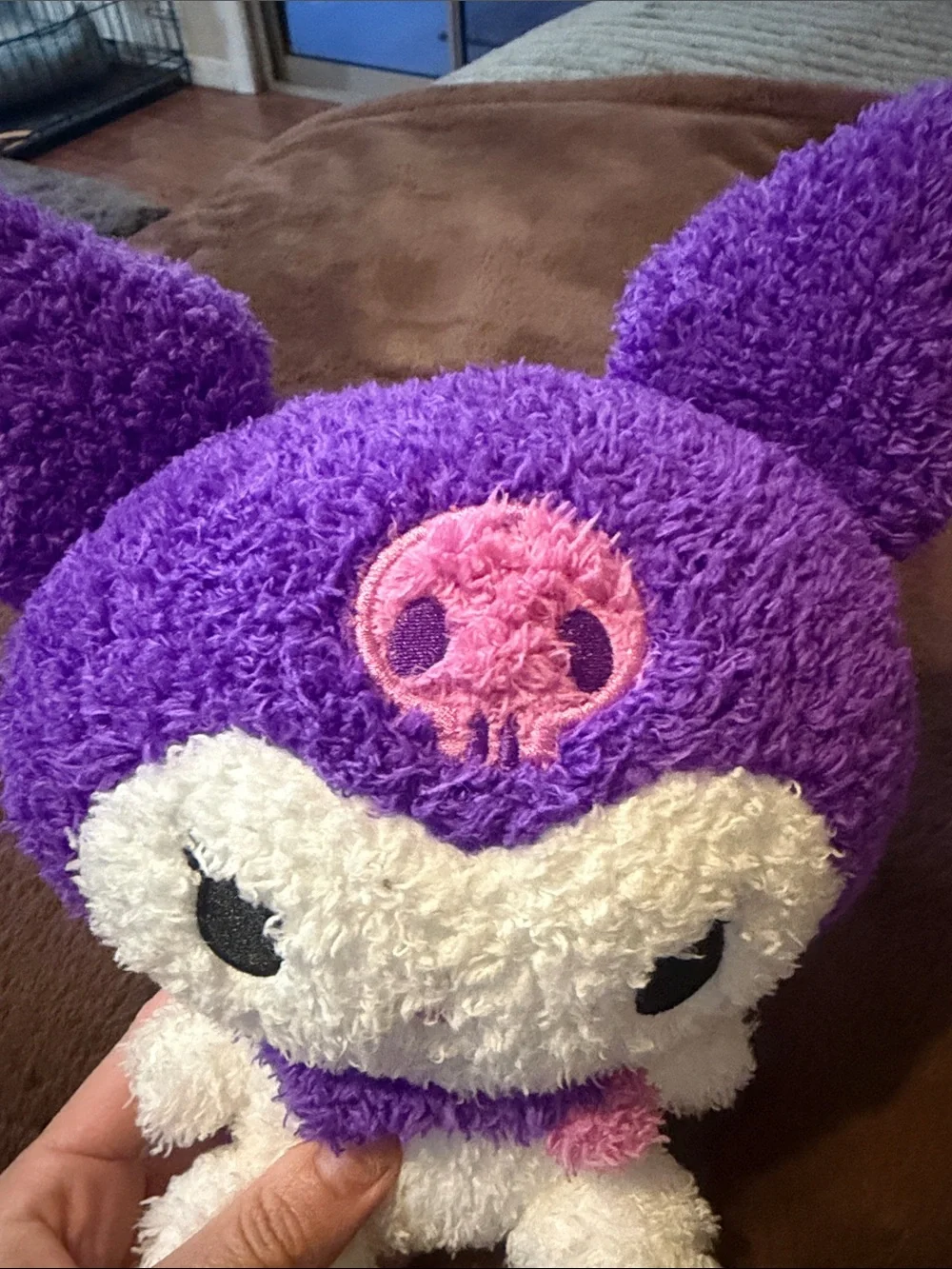 Plush Purple and White Small Pet Toy - Soft Enrichment Plush
